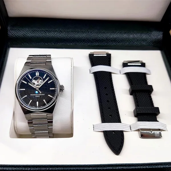 Đồng Hồ Nam Frederique Constant Heart Beat Highlife - FC-310B4NH6B (FC310B4NH6B) Màu Bạc Đen (Tặng Kèm Bộ Dây Hãng)