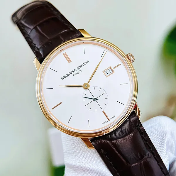 Đồng Hồ Nam Frederique Constant Slimline FC-245V5S4 Màu Nâu Nâu Trắng