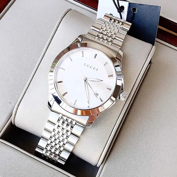 Đồng Hồ Nam Gucci YA126401 G-Timeless Swiss Stainless Steel Màu Bạc Trắng - Đồng hồ - Vua Hàng Hiệu