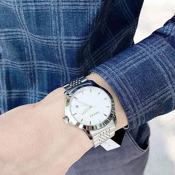 Đồng Hồ Nam Gucci YA126401 G-Timeless Swiss Stainless Steel Màu Bạc Trắng - Đồng hồ - Vua Hàng Hiệu