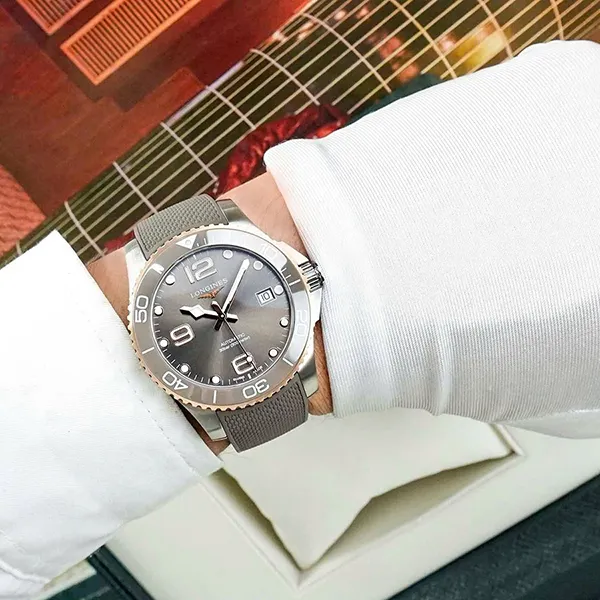 Đồng Hồ Nam Longines Automatic L3.780.3.78.9 Màu Xám Đậm