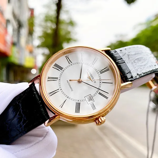 Đồng Hồ Nam Longines Présence Roman L4.922.1.11.2 (L49221112) Màu Đen Trắng - Đồng hồ - Vua Hàng Hiệu