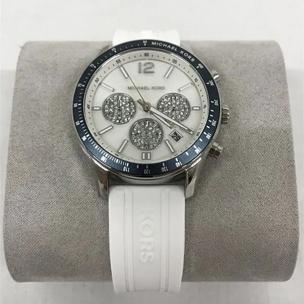 Đồng Hồ Nữ Michael Kors MK Chronograph White Silicone Watch MKO1040 Màu Xanh Trắng - Đồng hồ - Vua Hàng Hiệu