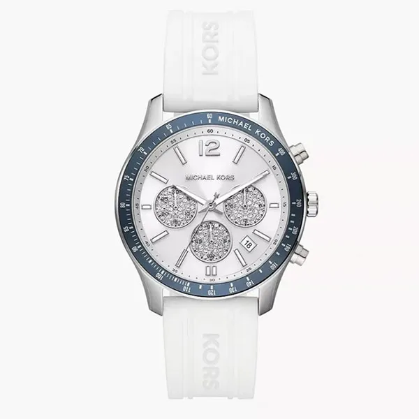 Đồng Hồ Nữ Michael Kors MK Chronograph White Silicone Watch MKO1040 Màu Xanh Trắng - Đồng hồ - Vua Hàng Hiệu