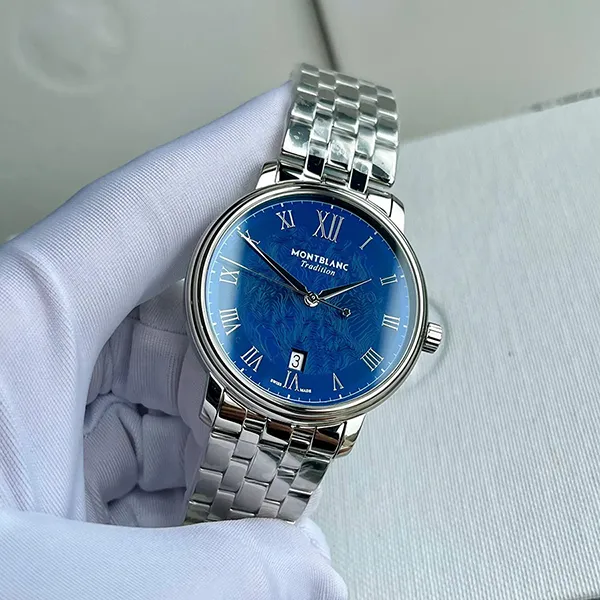 Đồng Hồ Nam Montblanc 131275 Màu Xanh Bạc