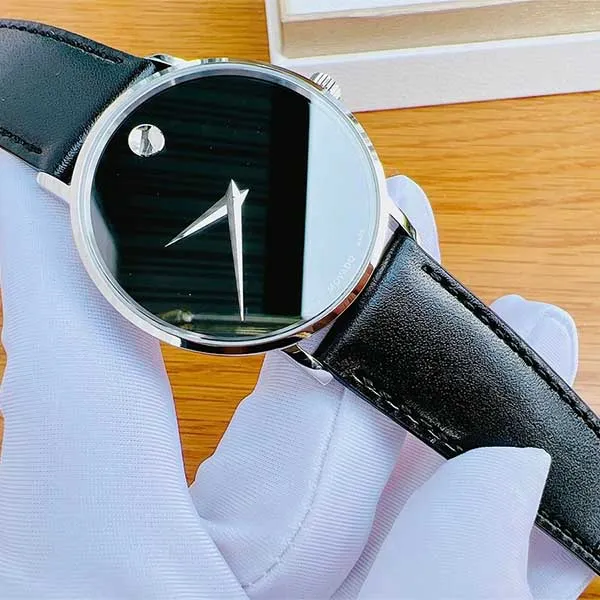 Đồng Hồ Nam Movado Quartz Watch With Black Leather 0607312 Màu Đen - Đồng hồ - Vua Hàng Hiệu