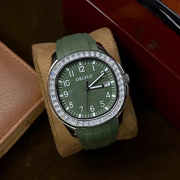 Đồng Hồ Nam OBLVLO OBL-FM-SL-YGGR Màu Xanh Green