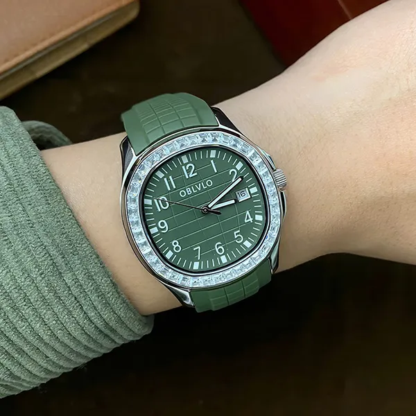 Đồng Hồ Nam OBLVLO OBL-FM-SL-YGGR Màu Xanh Green