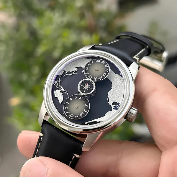 Đồng Hồ Nam Oblvlo OBL-JM-EARTH-YBB Màu Đen