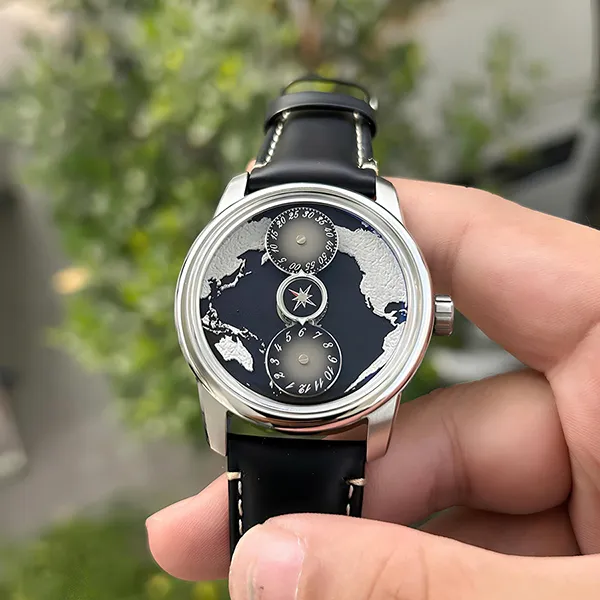 Đồng Hồ Nam Oblvlo OBL-JM-EARTH-YBB Màu Đen
