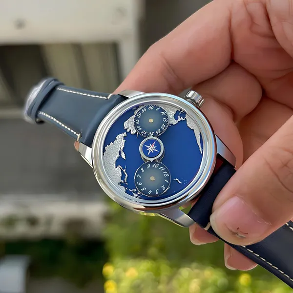 Đồng Hồ Nam Oblvlo OBL-JM-EARTH-YLL Màu Xanh Navy - Đồng hồ - Vua Hàng Hiệu