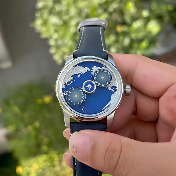 Đồng Hồ Nam Oblvlo OBL-JM-EARTH-YLL Màu Xanh Navy - Đồng hồ - Vua Hàng Hiệu
