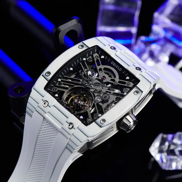 Đồng Hồ Nam Oblvlo Sport EM-ST-SBWW Màu Đen Trắng