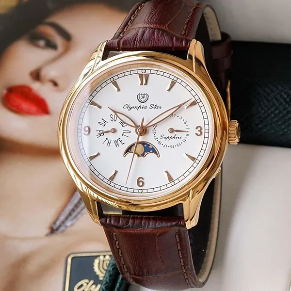 Đồng Hồ Nam Olympia Star Watch OPA98022-86MR-GL-T Màu Nâu/Trắng - Đồng hồ - Vua Hàng Hiệu