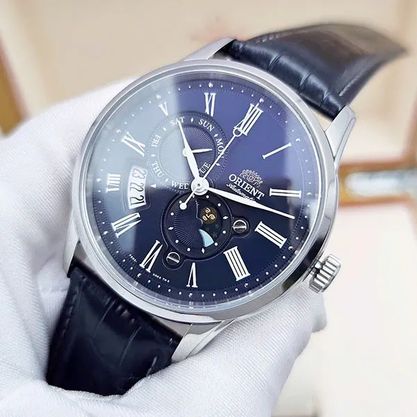 Đồng Hồ Nam Orient Sun And Moon Gen 3 AK0011D30B (RN-AK0004L) Màu Xanh Navy