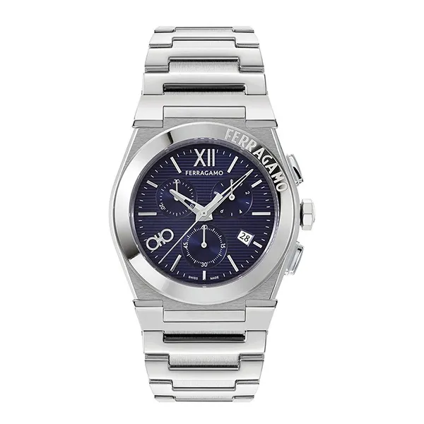 Đồng Hồ Nam Salvatore Ferragamo Vega Quartz Watch 6010244254 Màu Bạc/Xanh - Đồng hồ - Vua Hàng Hiệu