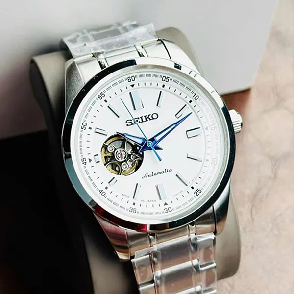 Đồng Hồ Nam Seiko Open Heart White SCVE049 Màu Bạc Trắng - Đồng hồ - Vua Hàng Hiệu