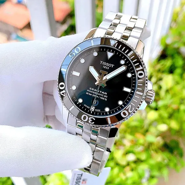 Đồng Hồ Nam Tissot Automatic T120.407.11.051.00 Seastar 1000 Powermatic 80 (T1204071105100) Màu Bạc Đen - Đồng hồ - Vua Hàng Hiệu