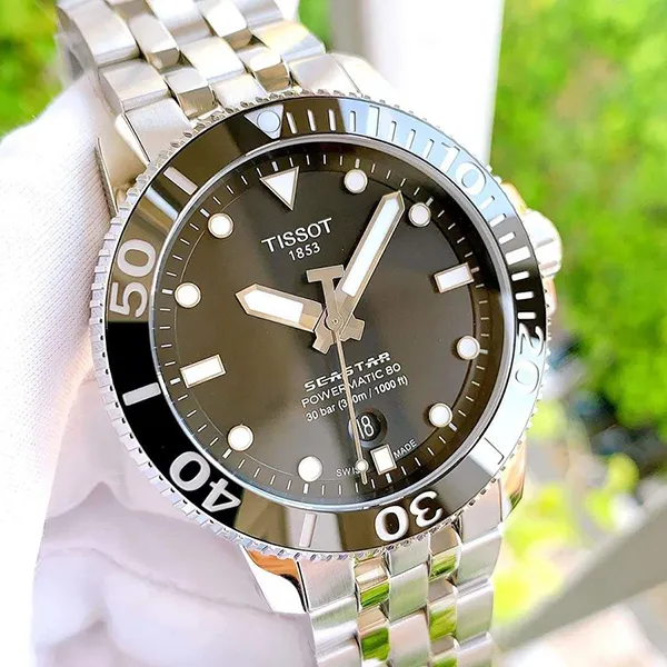 Đồng Hồ Nam Tissot Automatic T120.407.11.051.00 Seastar 1000 Powermatic 80 (T1204071105100) Màu Bạc Đen - Đồng hồ - Vua Hàng Hiệu
