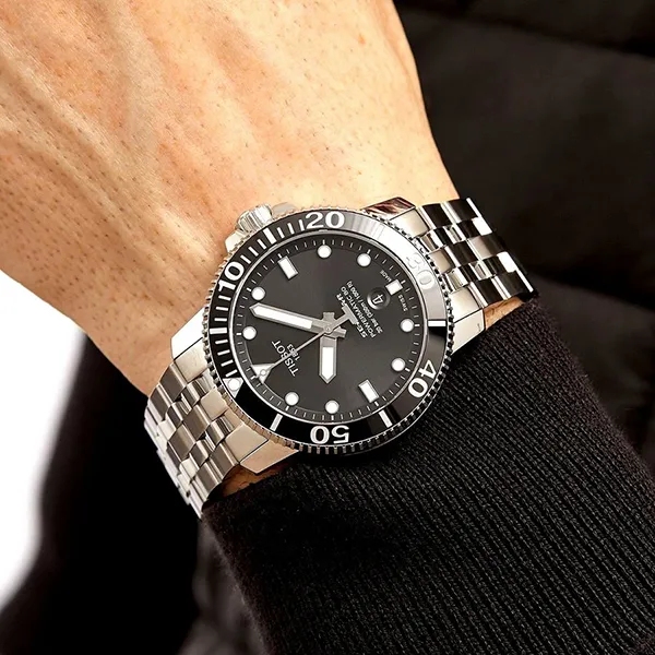 Đồng Hồ Nam Tissot Automatic T120.407.11.051.00 Seastar 1000 Powermatic 80 (T1204071105100) Màu Bạc Đen - Đồng hồ - Vua Hàng Hiệu