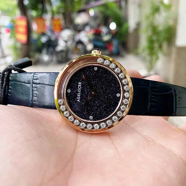 Đồng Hồ Nữ Agelocer Baikal 6604D6 36mm Màu Xanh Phối Vàng