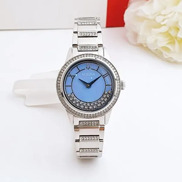 Đồng Hồ Nữ Bulova Turnstyle Quartz Watch 96L260 Màu Bạc/Xanh