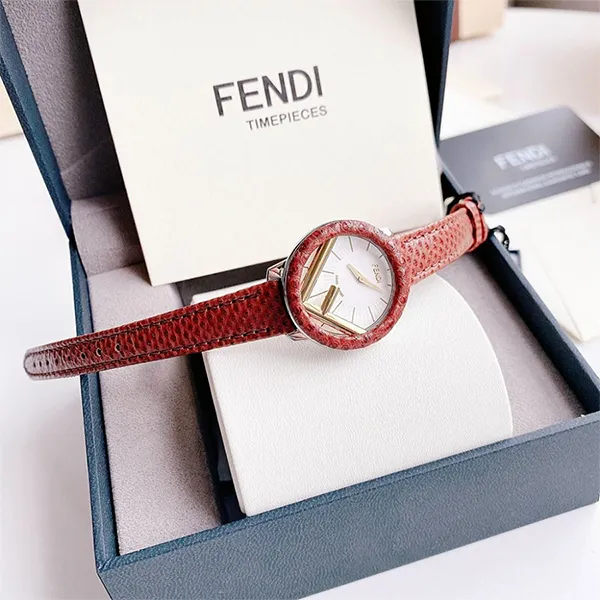 Đồng Hồ Nữ Fendi Runway Case 28mm Màu Đỏ Trắng