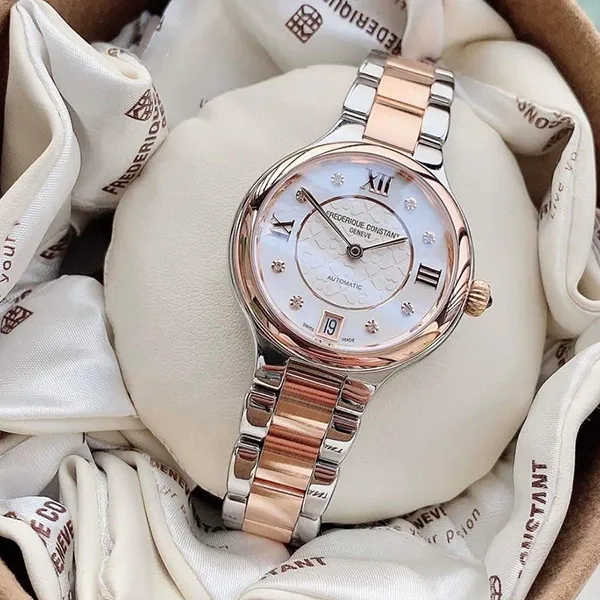 Đồng Hồ Nữ Frederique Constant Automatic FC-306WHD3ER2B Màu Vàng Hồng/Bạc
