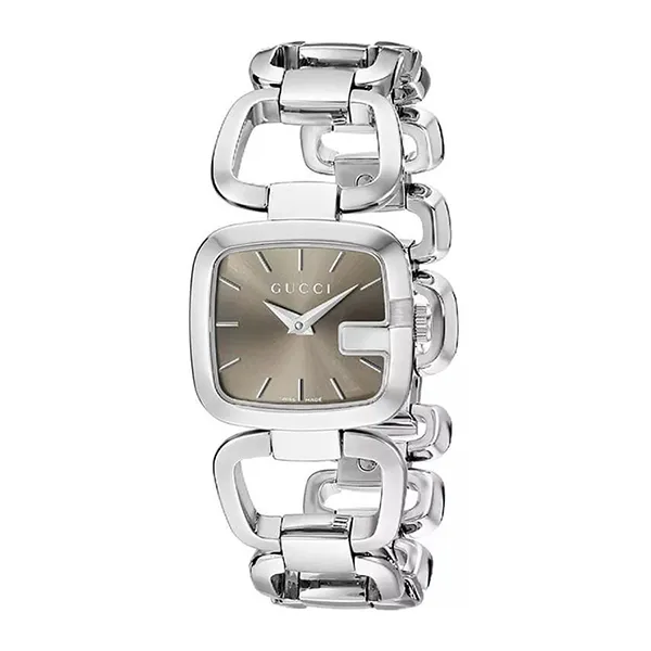 Đồng Hồ Nữ Gucci G-Gucci Small Brown Dial Silver Tone YA125507 Màu Bạc - Nâu - Đồng hồ - Vua Hàng Hiệu