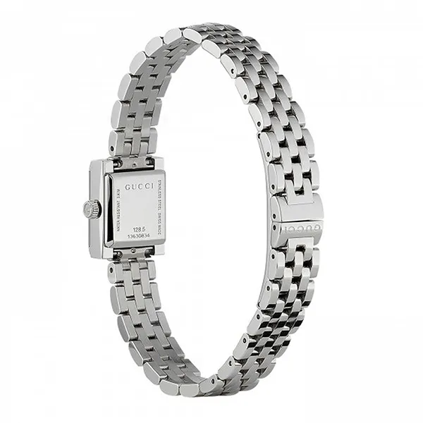 Đồng Hồ Nữ Gucci Women's G-Frame Square Silver Quartz Watch YA128508 Màu Bạc - Nâu - Đồng hồ - Vua Hàng Hiệu