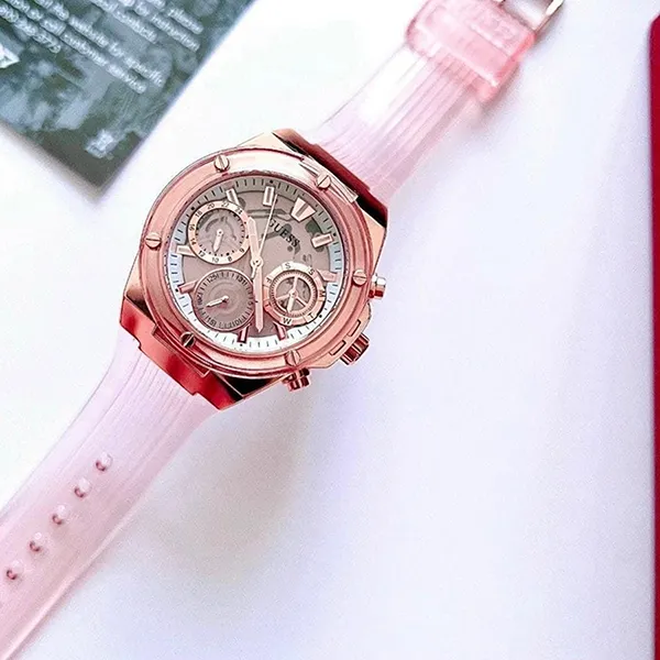 Đồng Hồ Nữ Guess Quartz GW0409L3 Pink Transparent Multifunction Watch Màu Hồng - Đồng hồ - Vua Hàng Hiệu