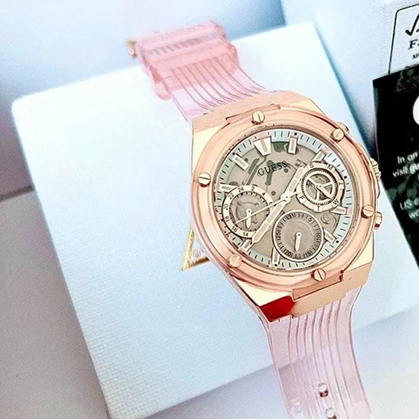 Đồng Hồ Nữ Guess Quartz GW0409L3 Pink Transparent Multifunction Watch Màu Hồng - Đồng hồ - Vua Hàng Hiệu