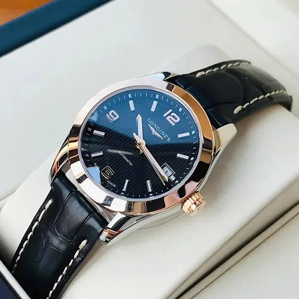 Đồng Hồ Nữ Longines Conquest L2.285.5.56.3 Màu Đen - Vàng Hồng