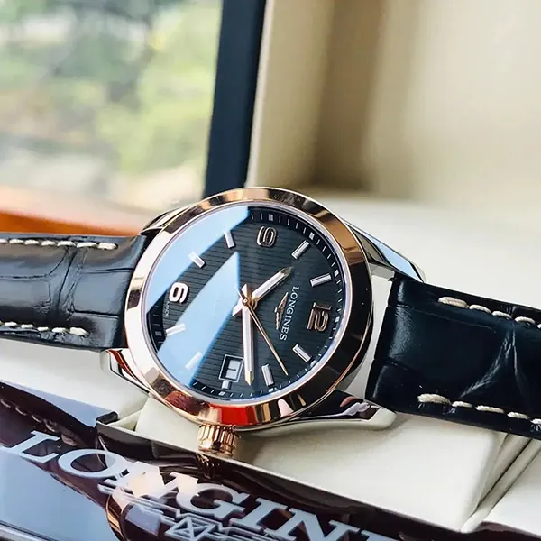 Đồng Hồ Nữ Longines Conquest L2.285.5.56.3 Màu Đen - Vàng Hồng