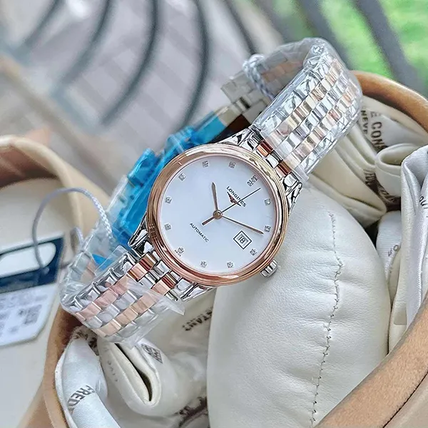 Đồng Hồ Nữ Longines Flagship L4.374.3.99.7 Watch 30mm Màu Demi (Bạc - Vàng Hồng) - Đồng hồ - Vua Hàng Hiệu