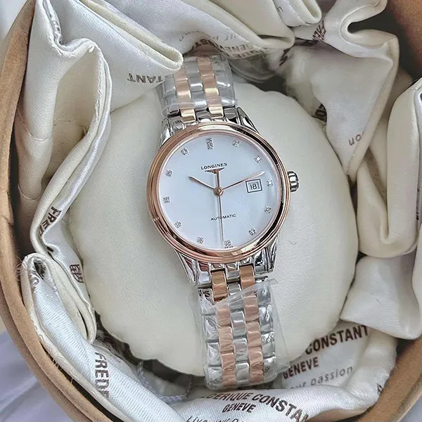 Đồng Hồ Nữ Longines Flagship L4.374.3.99.7 Watch 30mm Màu Demi (Bạc - Vàng Hồng) - Đồng hồ - Vua Hàng Hiệu