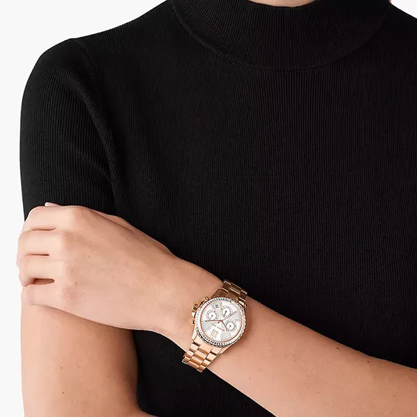 Đồng Hồ Nữ Michael Kors Everest Chronograph Watch MK7213 Màu Vàng Hồng - Đồng hồ - Vua Hàng Hiệu