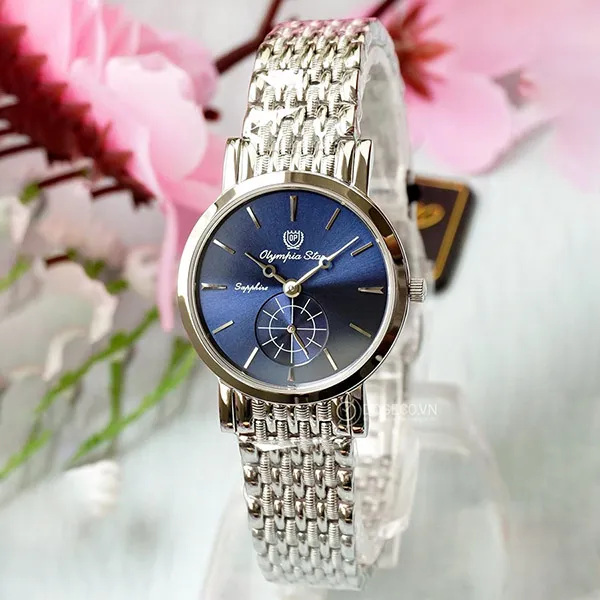 Đồng Hồ Nữ Olympia Star OPA58082LS-X Màu Xanh Bạc - Đồng hồ - Vua Hàng Hiệu
