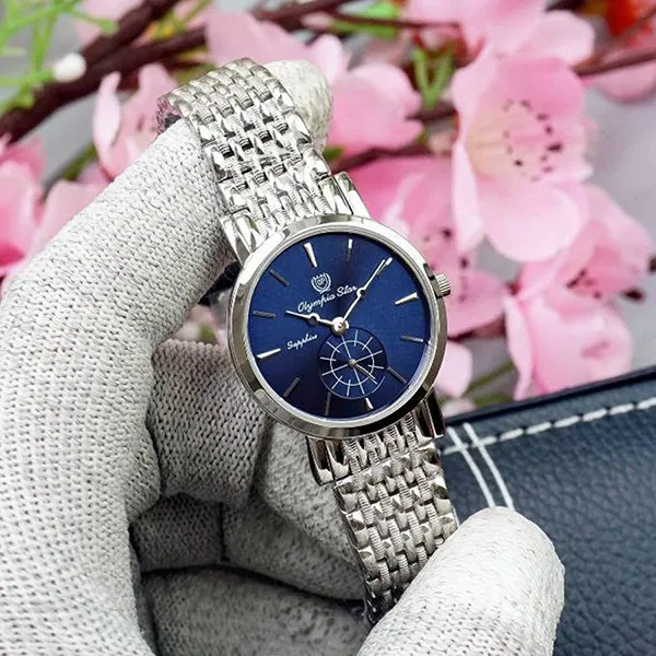 Đồng Hồ Nữ Olympia Star OPA58082LS-X Màu Xanh Bạc - Đồng hồ - Vua Hàng Hiệu