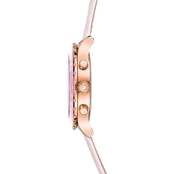 Đồng Hồ Nữ Swarovski Octea Lux Chrono Watch Leather Strap, Pink, Rose Gold Tone Watch 5452501 Màu Vàng Hồng - Đồng hồ - Vua Hàng Hiệu