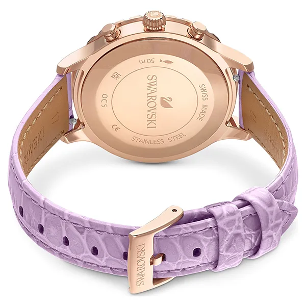 Đồng Hồ Nữ Swarovski Octea Lux Chrono Watch Swiss Made, Leather Strap, Purple, Rose Gold Tone Finish 5632263 Màu Tím - Đồng hồ - Vua Hàng Hiệu