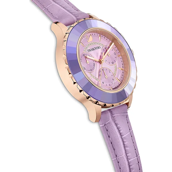 Đồng Hồ Nữ Swarovski Octea Lux Chrono Watch Swiss Made, Leather Strap, Purple, Rose Gold Tone Finish 5632263 Màu Tím - Đồng hồ - Vua Hàng Hiệu
