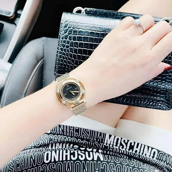 Đồng Hồ Nữ Versace Medusa Frame Black Dial Gold Tone VEVF00520 36mm Màu Đen Vàng