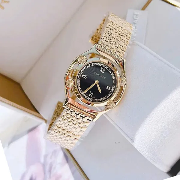 Đồng Hồ Nữ Versace Medusa Frame Black Dial Gold Tone VEVF00520 36mm Màu Đen Vàng