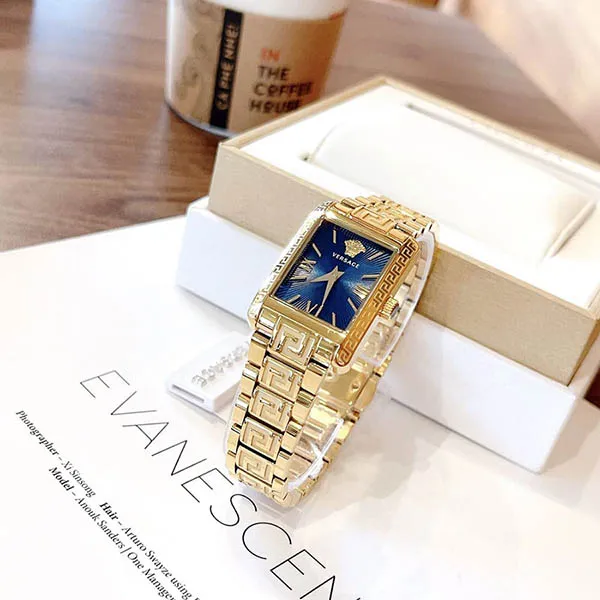 Đồng Hồ Nữ Versace Tonneau Lady Watch Màu Vàng Gold