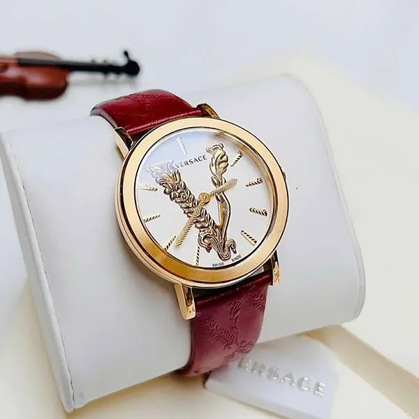 Đồng Hồ Nữ Versace Virtus Burgundy Watch 36mm VEHC00219 Màu Đỏ Vàng - Đồng hồ - Vua Hàng Hiệu