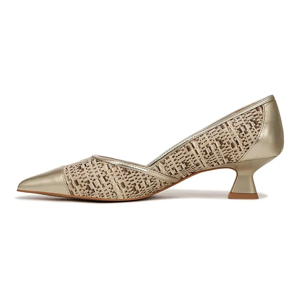 Giày Cao Gót Nữ Franco Sarto Darcy Sandal Gold Beige Multi Woven Màu Vàng Be Size 6.5 US - Giày - Vua Hàng Hiệu