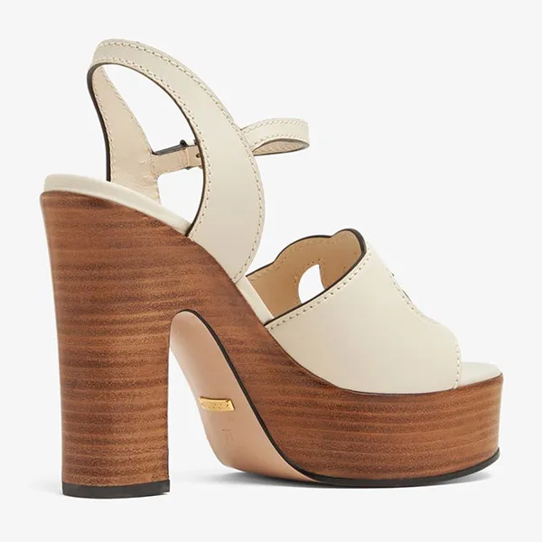 Giày Cao Gót Gucci Interlocking G Cut-Out Sandals 730022US0009022 Màu Trắng Size 35 - Giày - Vua Hàng Hiệu
