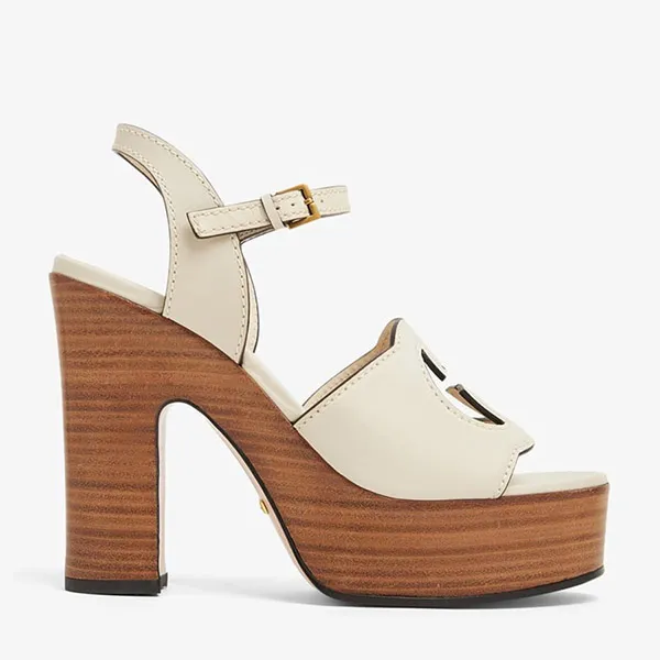 Giày Cao Gót Gucci Interlocking G Cut-Out Sandals 730022US0009022 Màu Trắng Size 35 - Giày - Vua Hàng Hiệu