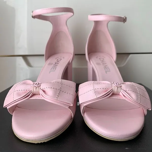 Giày Cao Gót Nữ Chanel Logo Coco Màu Hồng Pastel Size 38 - Giày - Vua Hàng Hiệu